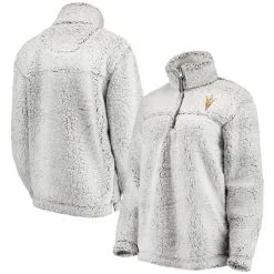 Boxercraft Women's Gray Arizona State Sun Devils Sherpa Super-Soft Quarter-Zip Pullover Jacket
