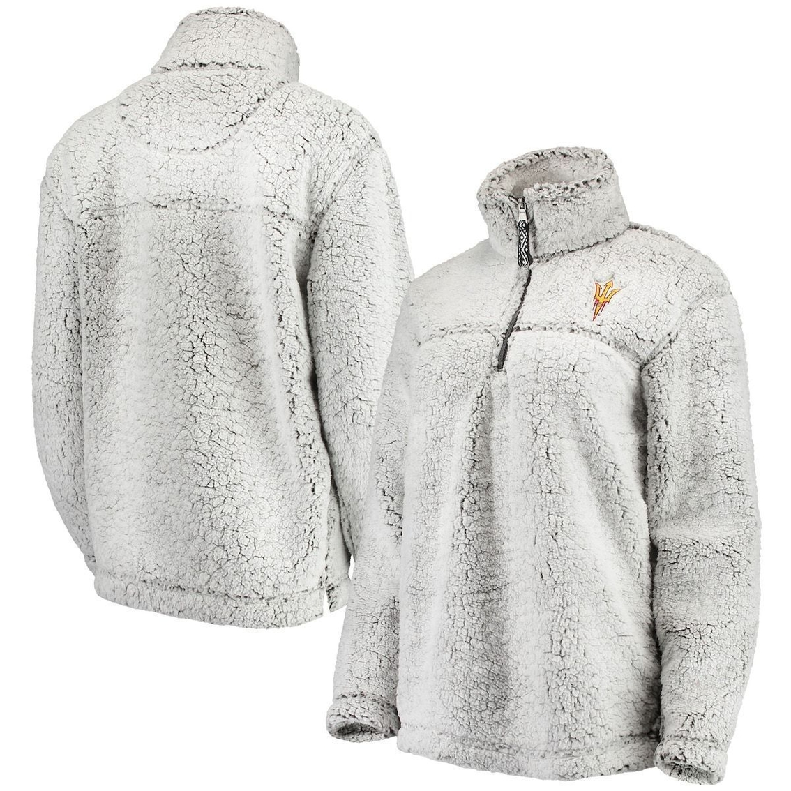 Boxercraft Women's Gray Arizona State Sun Devils Sherpa Super-Soft Quarter-Zip Pullover Jacket 2 Boxercraft Women's Gray Arizona State Sun Devils Sherpa Super-Soft Quarter-Zip Pullover Jacket - Image 2