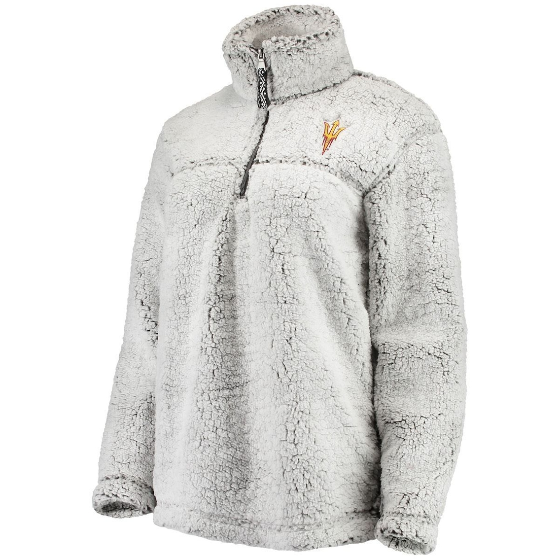 Boxercraft Women's Gray Arizona State Sun Devils Sherpa Super-Soft Quarter-Zip Pullover Jacket 3 Boxercraft Women's Gray Arizona State Sun Devils Sherpa Super-Soft Quarter-Zip Pullover Jacket - Image 3