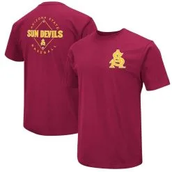 Colosseum Men's Maroon Arizona State Sun Devils Baseball On-Deck 2-Hit T-Shirt