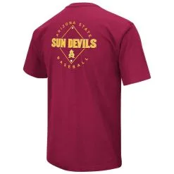Colosseum Men's Maroon Arizona State Sun Devils Baseball On-Deck 2-Hit T-Shirt -Arizona State Sun Devils Shop DSCO1137693769 2882 ALT3