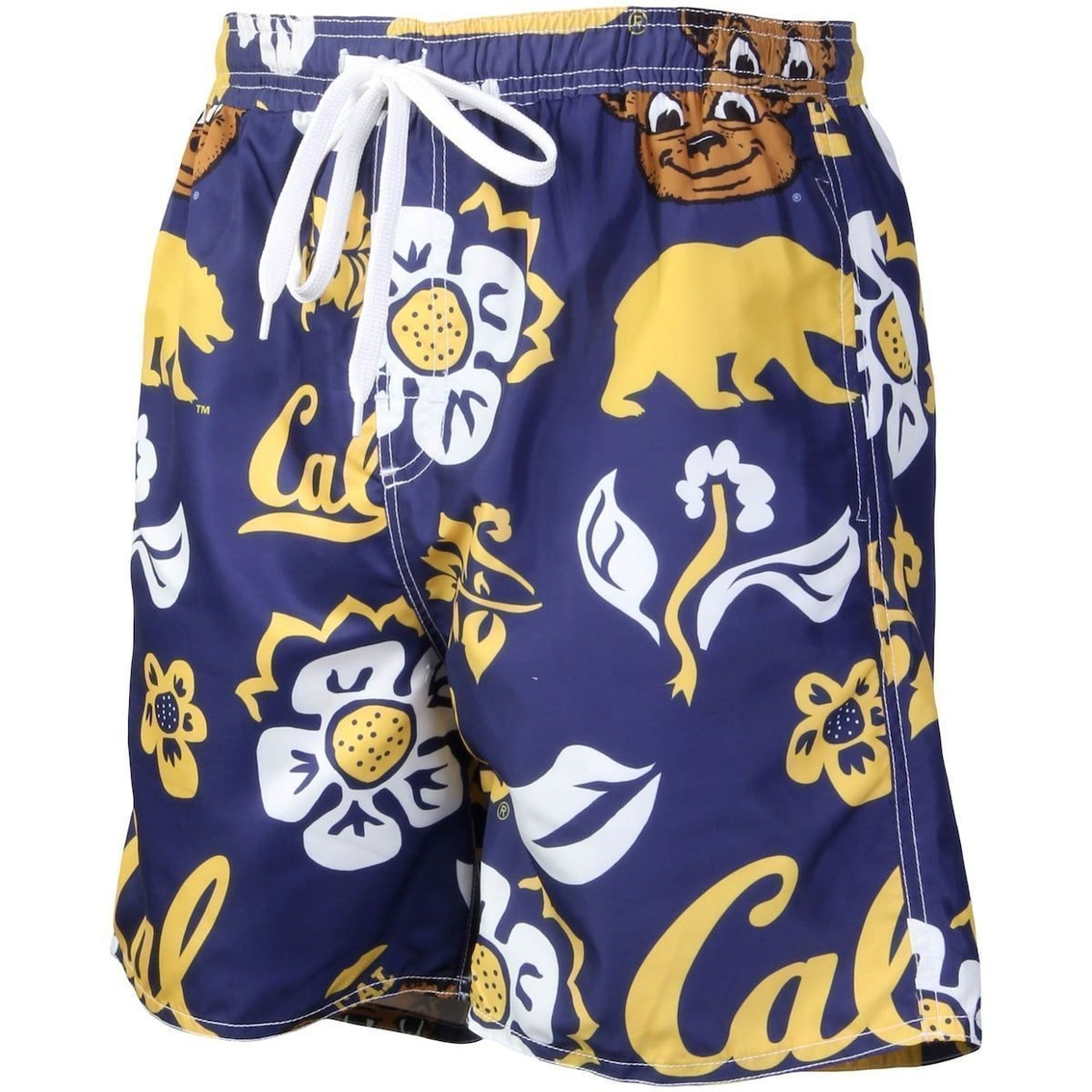 Wes & Willy Men's Navy Cal Bears Floral Volley Logo Swim Trunks 3 Wes & Willy Men's Navy Cal Bears Floral Volley Logo Swim Trunks - Image 3