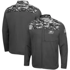 Men's Colosseum Charcoal Georgia Southern Eagles OHT Military Appreciation Digi Camo Full-Zip Jacket
