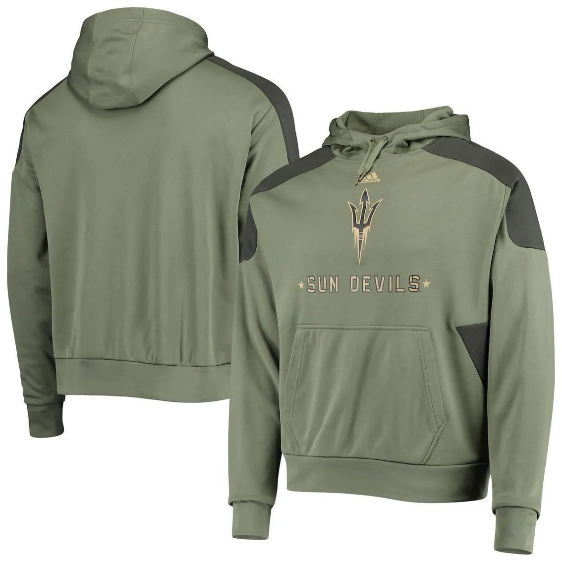 Adidas Men's Olive Arizona State Sun Devils Military Appreciation Salute To Service AEROREADY Pullover Hoodie 2 Adidas Men's Olive Arizona State Sun Devils Military Appreciation Salute To Service AEROREADY Pullover Hoodie - Image 2