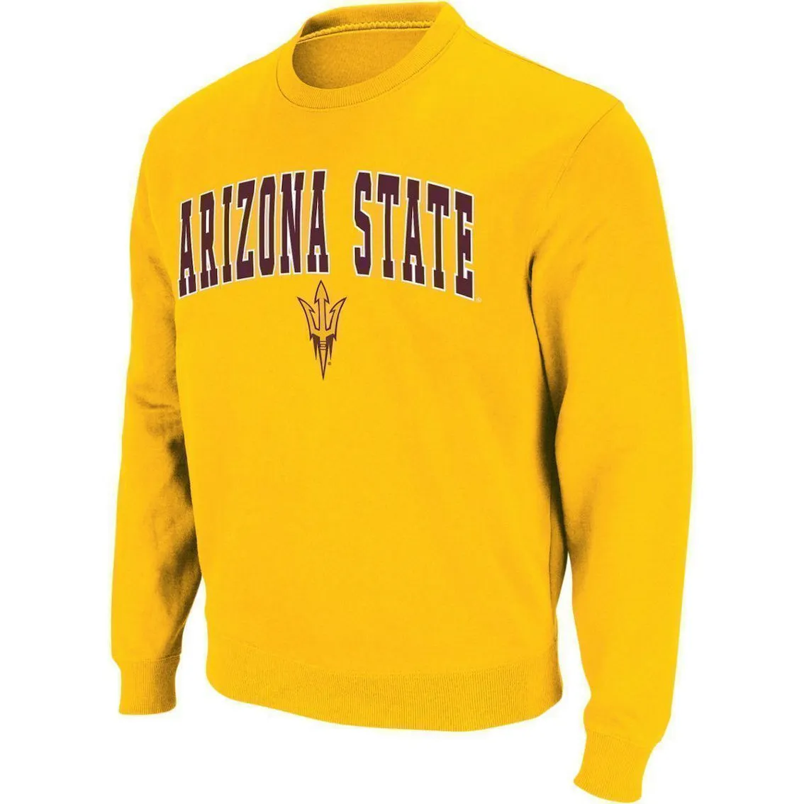 Colosseum Men's Gold Arizona State Sun Devils Arch & Logo Crew Neck Sweatshirt 3 Colosseum Men's Gold Arizona State Sun Devils Arch & Logo Crew Neck Sweatshirt - Image 3