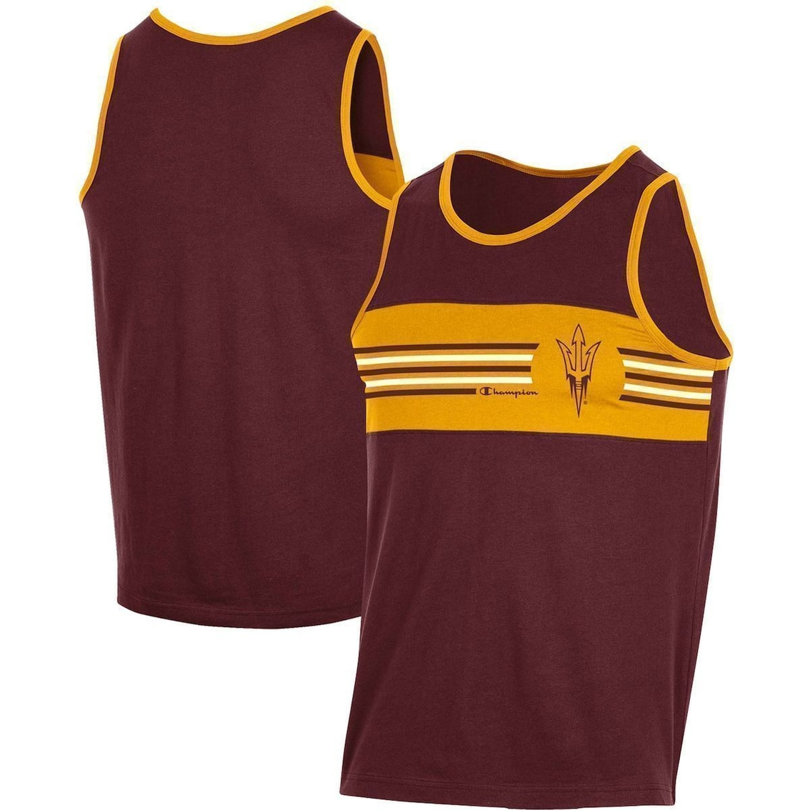 Champion Men's Maroon Arizona State Sun Devils Colorblock Tank Top 2 Champion Men's Maroon Arizona State Sun Devils Colorblock Tank Top - Image 2
