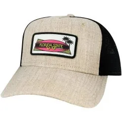 League Collegiate Wear Men's Tan Florida State Seminoles Beach Club Roadie Trucker Snapback Adjustable Hat
