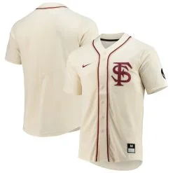 Nike Men's Natural Florida State Seminoles Vapor Untouchable Elite Replica Full-Button Baseball Jersey