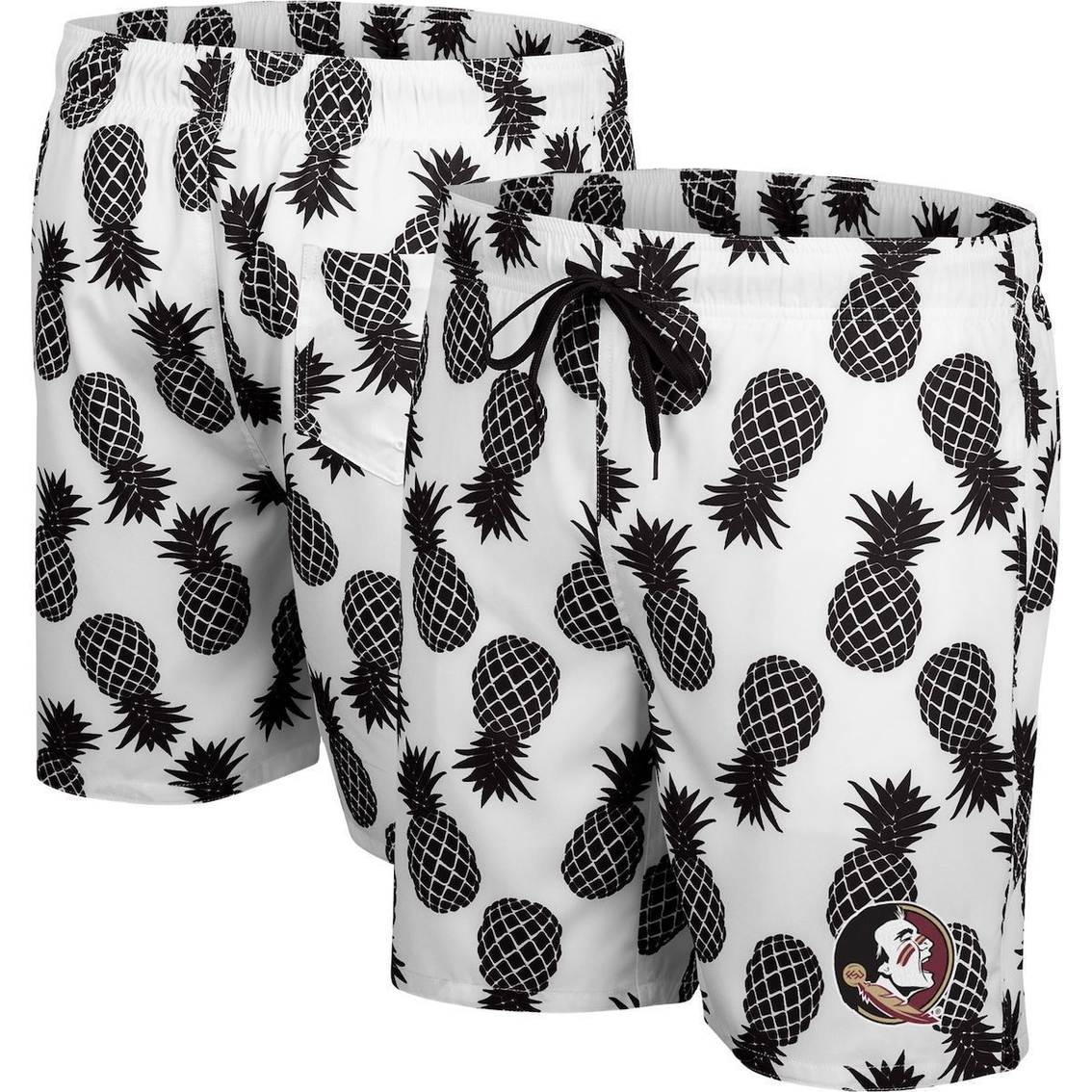 Colosseum Men's White/Black Florida State Seminoles Pineapple Swim Shorts 2 Colosseum Men's White/Black Florida State Seminoles Pineapple Swim Shorts - Image 2