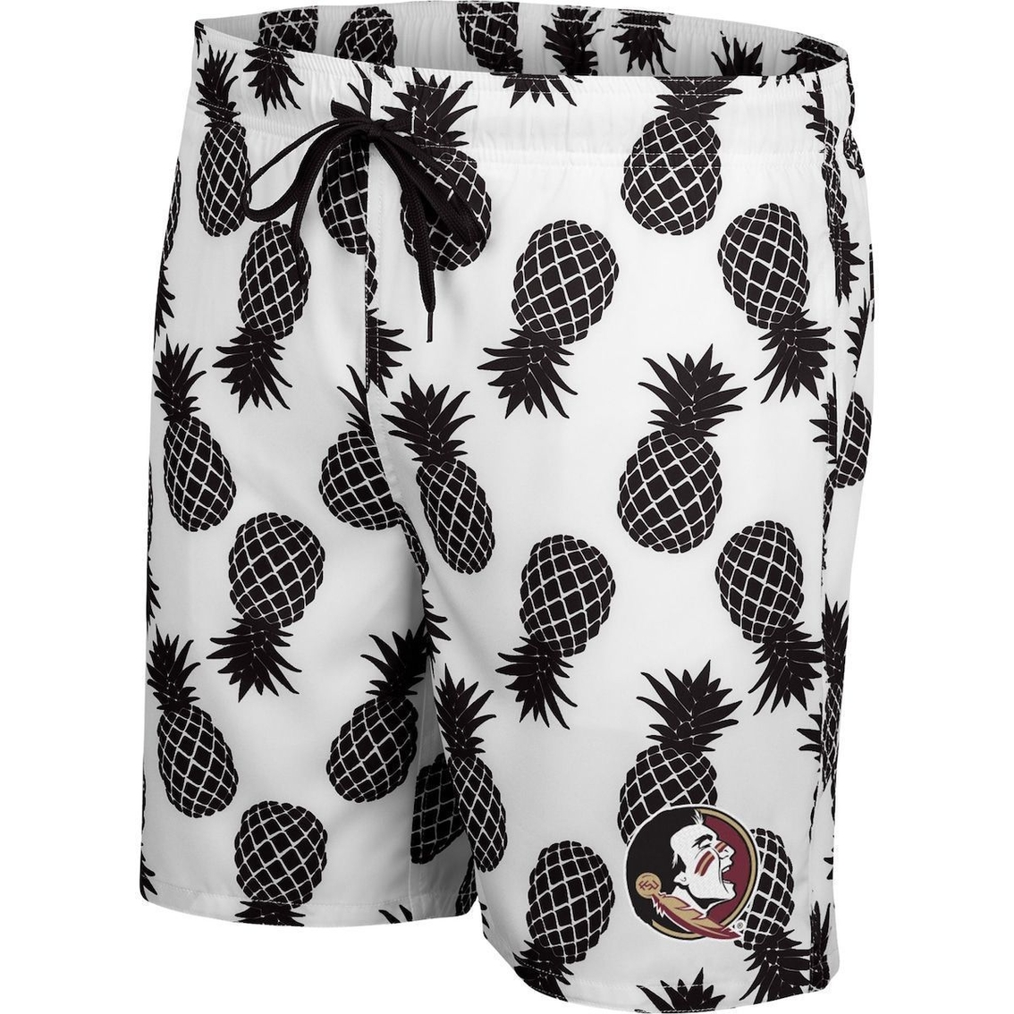 Colosseum Men's White/Black Florida State Seminoles Pineapple Swim Shorts 3 Colosseum Men's White/Black Florida State Seminoles Pineapple Swim Shorts - Image 3