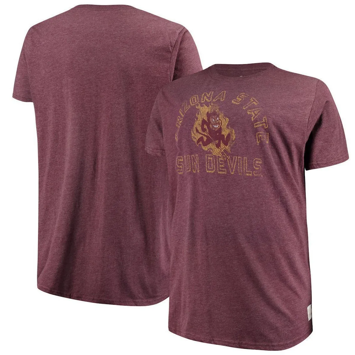 Original Retro Brand Men's Maroon Arizona State Sun Devils Big & Tall Mock Twist T-Shirt 1 Original Retro Brand Men's Maroon Arizona State Sun Devils Big & Tall Mock Twist T-Shirt
