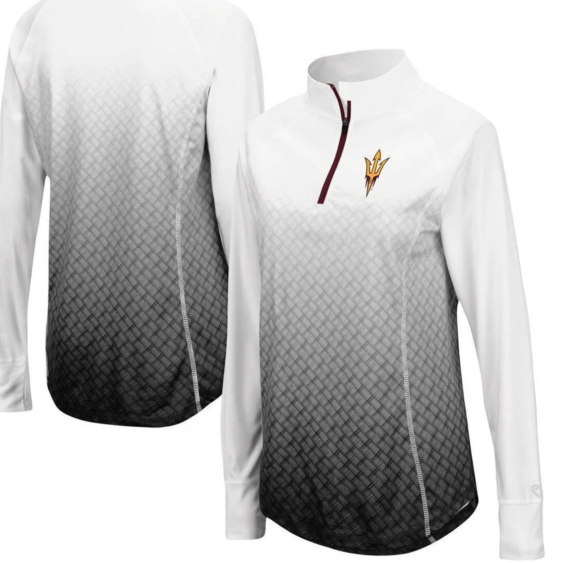 Colosseum Women's Black Arizona State Sun Devils Magic Ombre Quarter-Zip Raglan Jacket 2 Colosseum Women's Black Arizona State Sun Devils Magic Ombre Quarter-Zip Raglan Jacket - Image 2