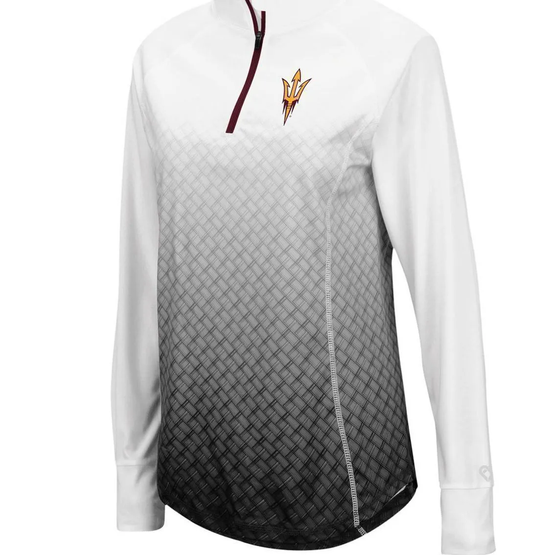 Colosseum Women's Black Arizona State Sun Devils Magic Ombre Quarter-Zip Raglan Jacket 3 Colosseum Women's Black Arizona State Sun Devils Magic Ombre Quarter-Zip Raglan Jacket - Image 3
