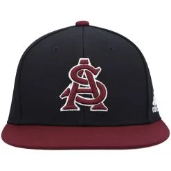 Adidas Men's Black/Maroon Arizona State Sun Devils On-Field Baseball Fitted Hat -Arizona State Sun Devils Shop DSCO1139622157 1007 ALT2