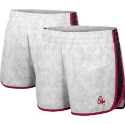 Women's Colosseum White/Black Arizona State Sun Devils The Plastics Geo Print Shorts