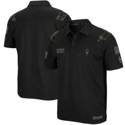 Men's Colosseum Black Arizona State Sun Devils OHT Military Appreciation Sierra Polo