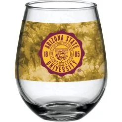 Indigo Falls Arizona State Sun Devils 15oz. Vintage Tie-Dye Stemless Wine Glass