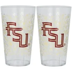 Indigo Falls Florida State Seminoles 24oz. Two-Pack Tritan Floral Tumbler Set