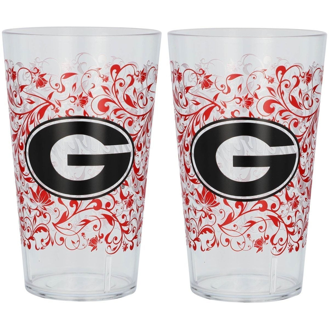 Indigo Falls Georgia Bulldogs 24oz. Two-Pack Tritan Floral Tumbler Set 2 Indigo Falls Georgia Bulldogs 24oz. Two-Pack Tritan Floral Tumbler Set - Image 2