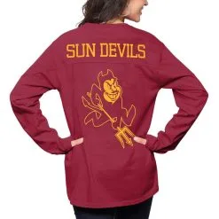 Pressbox Women's Maroon Arizona State Sun Devils The Big Shirt Oversized Long Sleeve T-Shirt