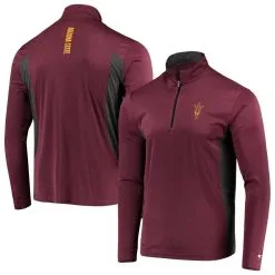 Colosseum Men's Maroon Arizona State Sun Devils Audible Windshirt Quarter-Zip Pullover Jacket
