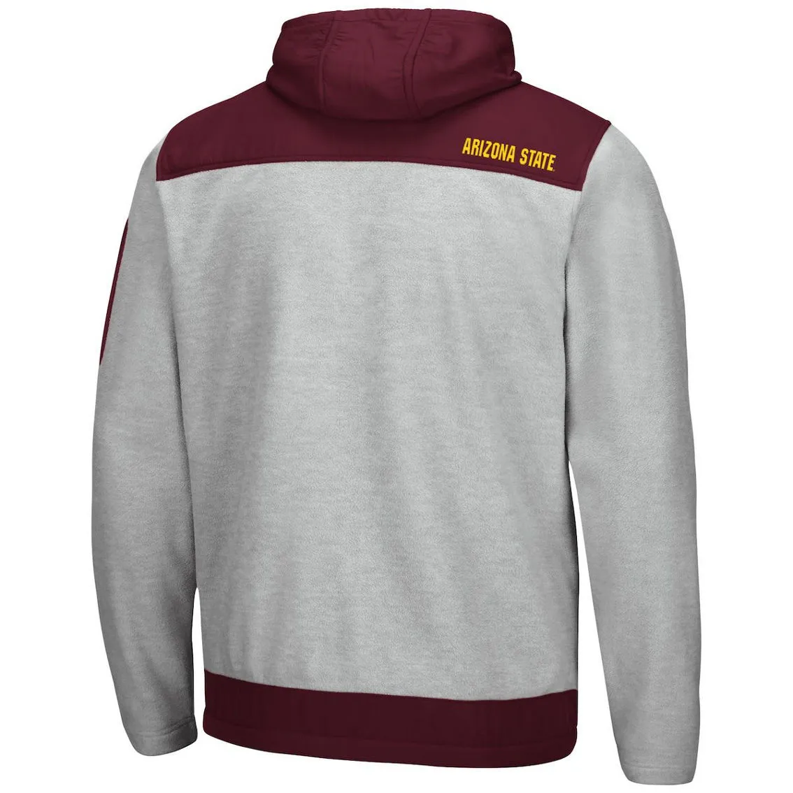 Colosseum Men's Heathered Gray/Maroon Arizona State Sun Devils Schwartz Full-Zip Hoodie 4 Colosseum Men's Heathered Gray/Maroon Arizona State Sun Devils Schwartz Full-Zip Hoodie - Image 4