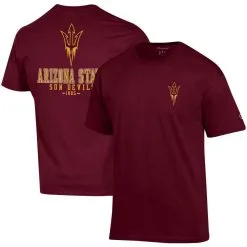 Champion Men's Maroon Arizona State Sun Devils Stack 2-Hit T-Shirt
