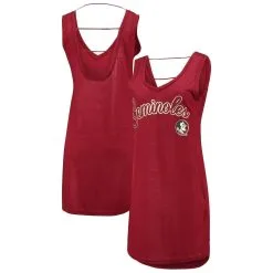 G-III Sports By Carl Banks Women's Heathered Garnet Florida State Seminoles Off-Season Swim Cover-Up Dress