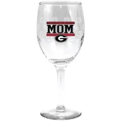 Indigo Falls Georgia Bulldogs 11oz. Mom Stemmed Wine Glass
