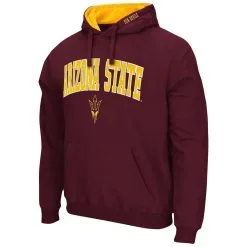 Colosseum Men's Maroon Arizona State Sun Devils Arch & Logo 3.0 Pullover Hoodie -Arizona State Sun Devils Shop DSCO1140882667 2882 ALT2