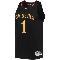 Adidas Men's #1 Black Arizona State Sun Devils Reverse Retro Jersey -Arizona State Sun Devils Shop DSCO1140883676 1007 ALT2