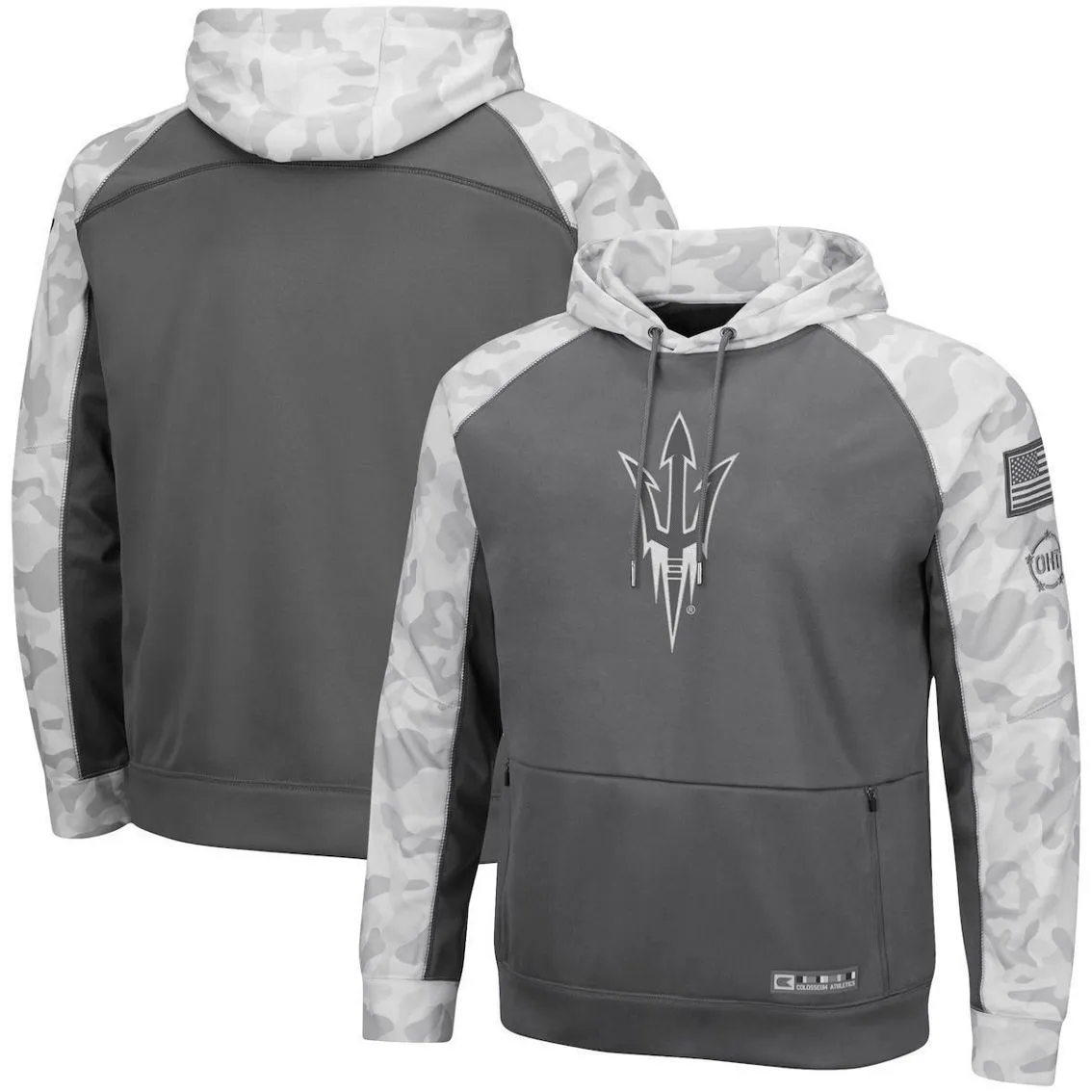 Colosseum Men's Gray/Arctic Camo Arizona State Sun Devils OHT Military Appreciation Tonal Raglan Pullover Hoodie 1 Colosseum Men's Gray/Arctic Camo Arizona State Sun Devils OHT Military Appreciation Tonal Raglan Pullover Hoodie