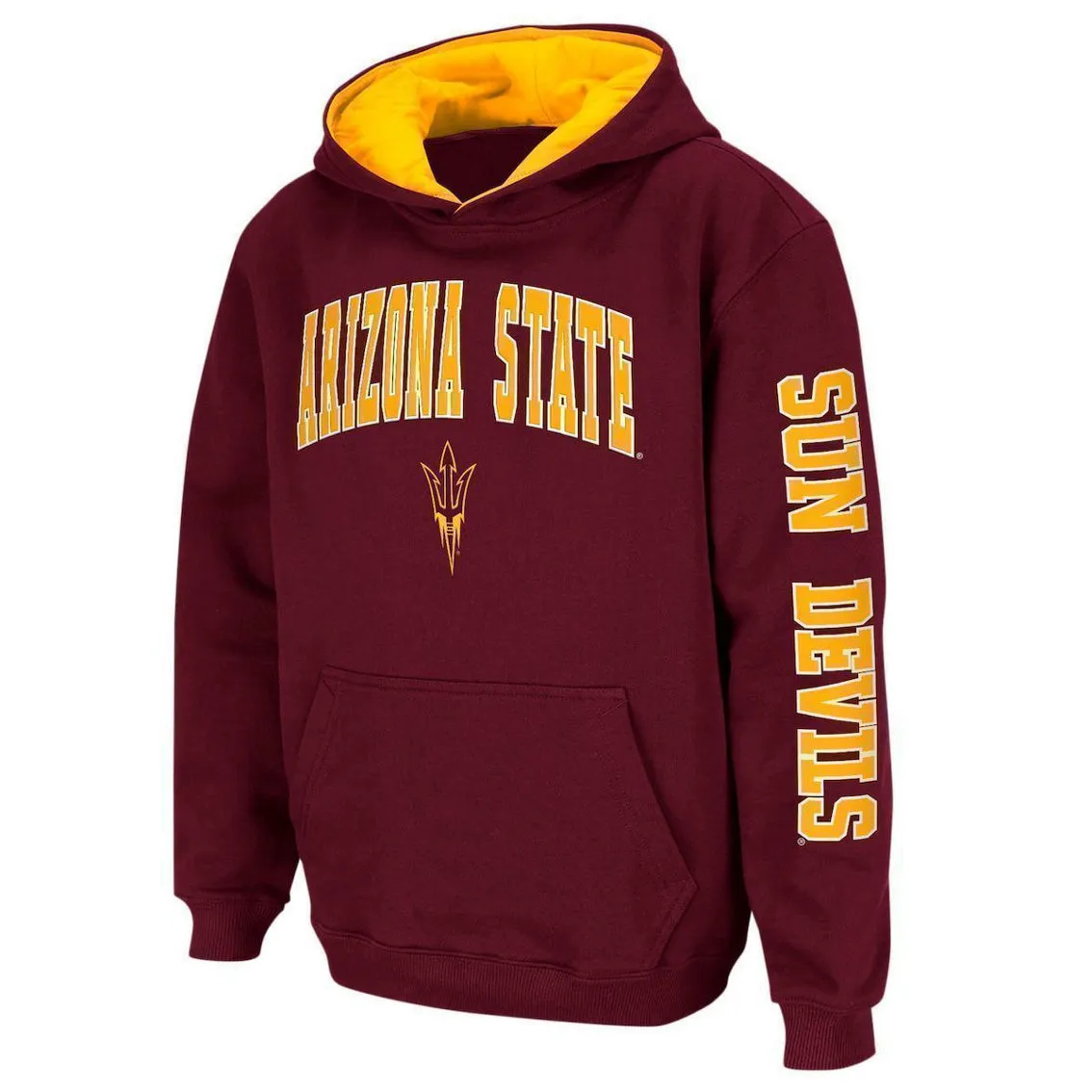 Colosseum Youth Maroon Arizona State Sun Devils 2-Hit Team Pullover Hoodie 3 Colosseum Youth Maroon Arizona State Sun Devils 2-Hit Team Pullover Hoodie - Image 3