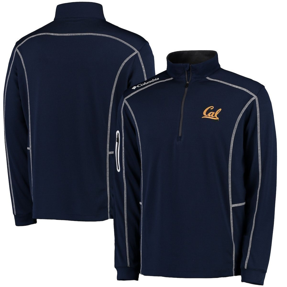 Columbia Golf Men's Golf Navy Cal Bears Shotgun Omni-Wick Quarter-Zip Pullover Jacket 1 Columbia Golf Men's Golf Navy Cal Bears Shotgun Omni-Wick Quarter-Zip Pullover Jacket