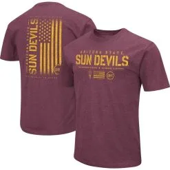 Colosseum Men's Maroon Arizona State Sun Devils OHT Military Appreciation Flag 2.0 T-Shirt
