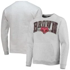 League Collegiate Wear Men's Heathered Gray Brown Bears Upperclassman Pocket Pullover Sweatshirt