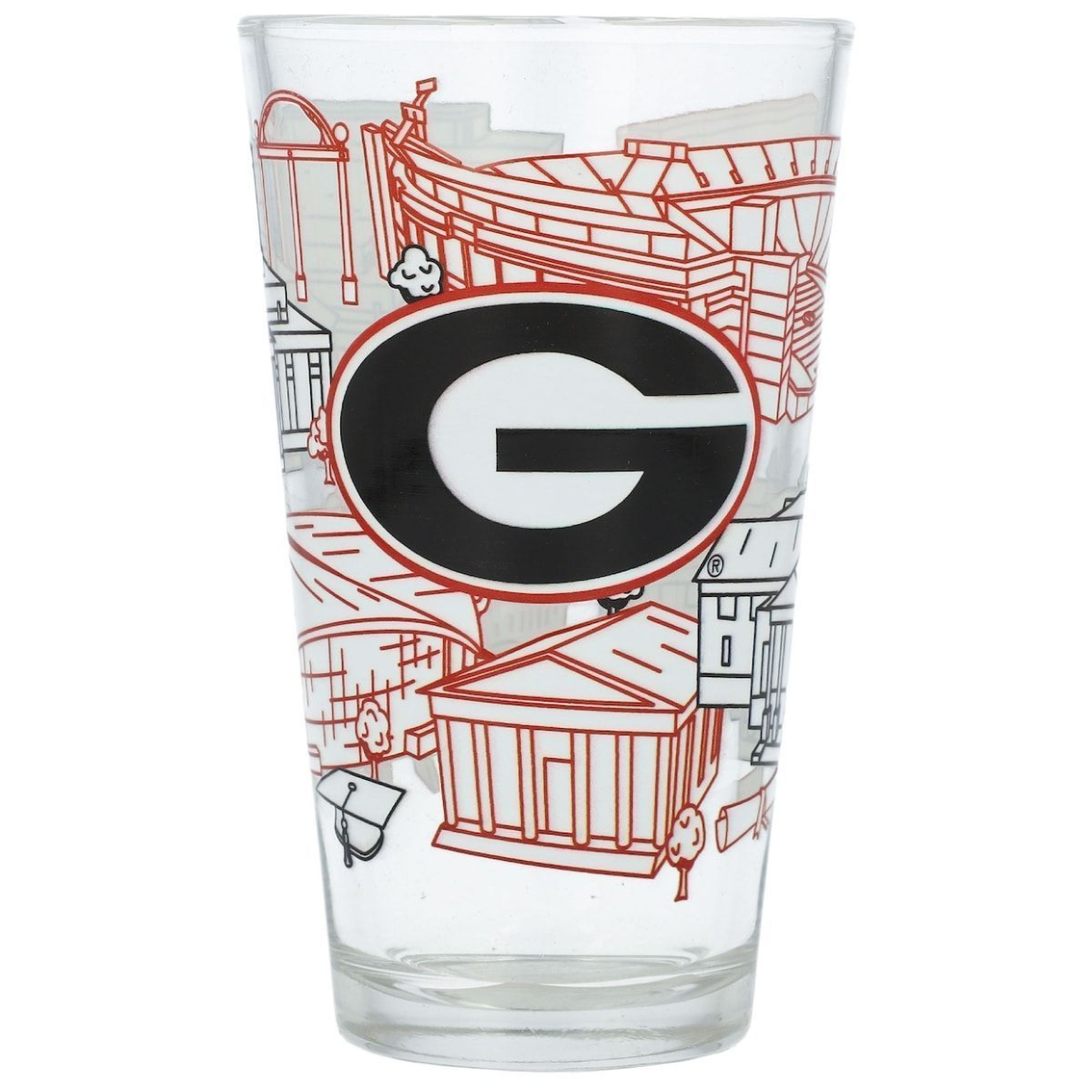 Indigo Falls Georgia Bulldogs 16oz. Campus Line Art Pint Glass 2 Indigo Falls Georgia Bulldogs 16oz. Campus Line Art Pint Glass - Image 2