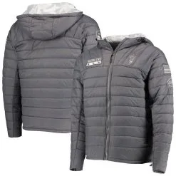 Men's Colosseum Gray/Camo Arizona State Sun Devils OHT Military Appreciation Iceman Snow Puffer Full-Zip Hoodie Jacket