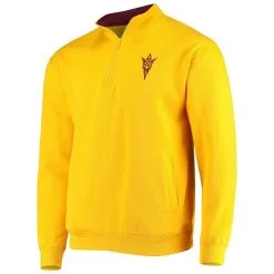 Colosseum Men's Gold Arizona State Sun Devils Tortugas Logo Quarter-Zip Jacket -Arizona State Sun Devils Shop DSCO1142289362 1853 ALT2