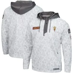 Colosseum Men's Arctic Camo Arizona State Sun Devils OHT Military Appreciation Quarter-Zip Hoodie