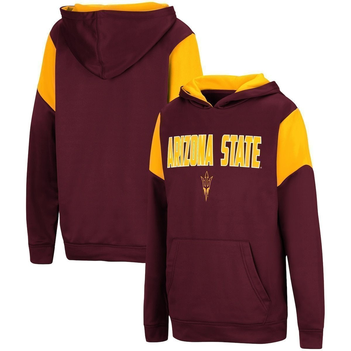 Colosseum Youth Maroon Arizona State Sun Devils VF Cut Sew Pullover Hoodie 1 Colosseum Youth Maroon Arizona State Sun Devils VF Cut Sew Pullover Hoodie