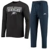 Concepts Sport Men's Navy/Heathered Charcoal Georgia Southern Eagles Meter Long Sleeve T-Shirt & Pants Sleep Set