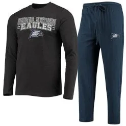 Concepts Sport Men's Navy/Heathered Charcoal Georgia Southern Eagles Meter Long Sleeve T-Shirt & Pants Sleep Set