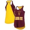 Colosseum Women's Maroon/Gold Arizona State Sun Devils George Glass 2-Hit Scoop Neck Racerback Tank Top