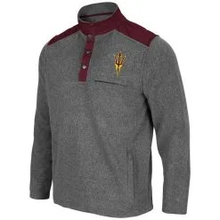 Men's Colosseum Heathered Charcoal/Maroon Arizona State Sun Devils Huff Snap Pullover 6 Men's Colosseum Heathered Charcoal/Maroon Arizona State Sun Devils Huff Snap Pullover -Arizona State Sun Devils Shop DSCO1142303441 4135 ALT2