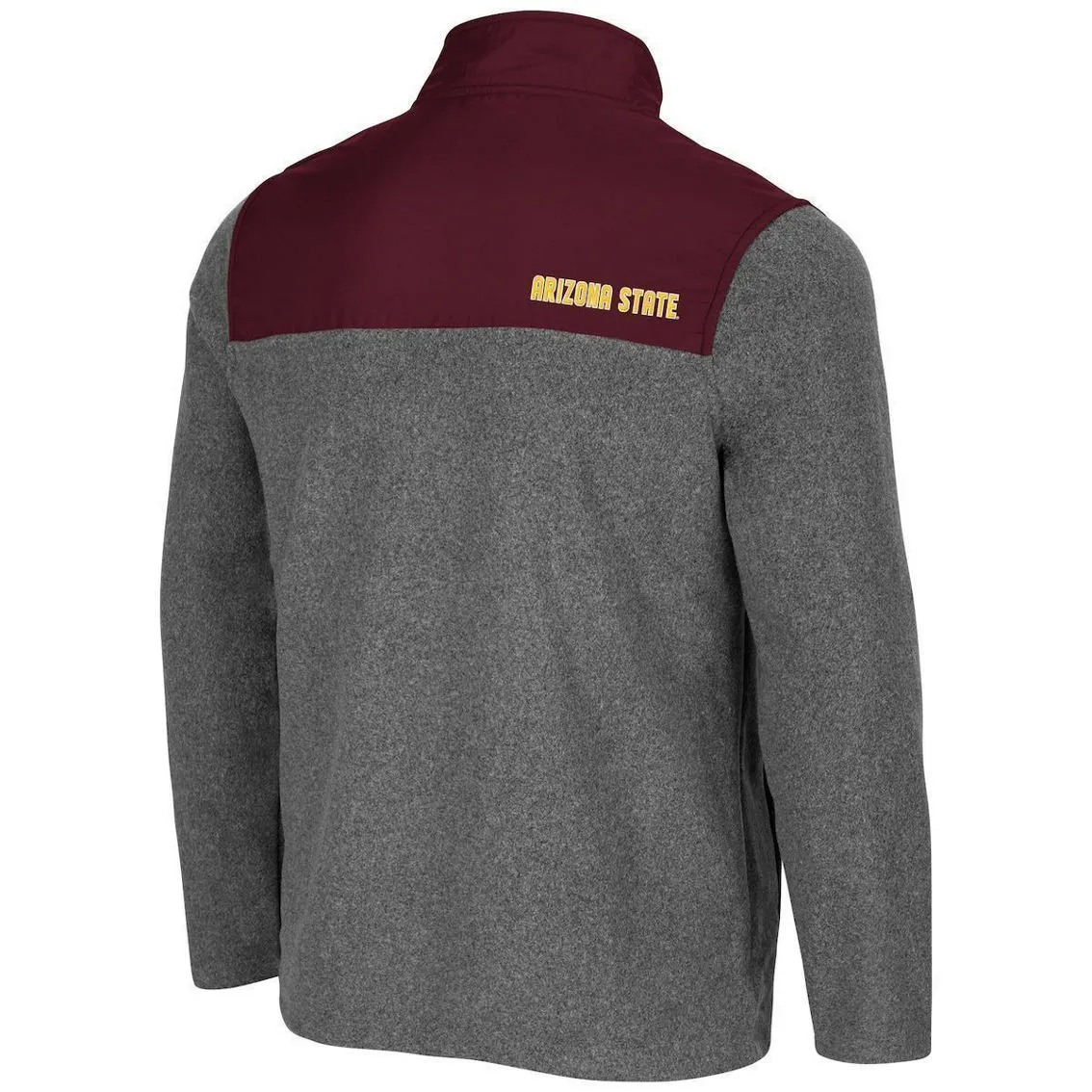 Men's Colosseum Heathered Charcoal/Maroon Arizona State Sun Devils Huff Snap Pullover 4 Men's Colosseum Heathered Charcoal/Maroon Arizona State Sun Devils Huff Snap Pullover - Image 4