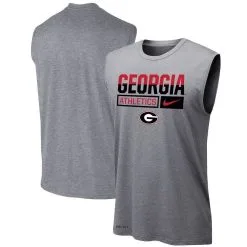 Nike Men's Heathered Gray Georgia Bulldogs Wordmark Drop Legend Performance Tank Top