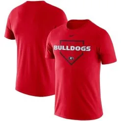 Nike Men's Red Georgia Bulldogs Baseball Plate Performance T-Shirt