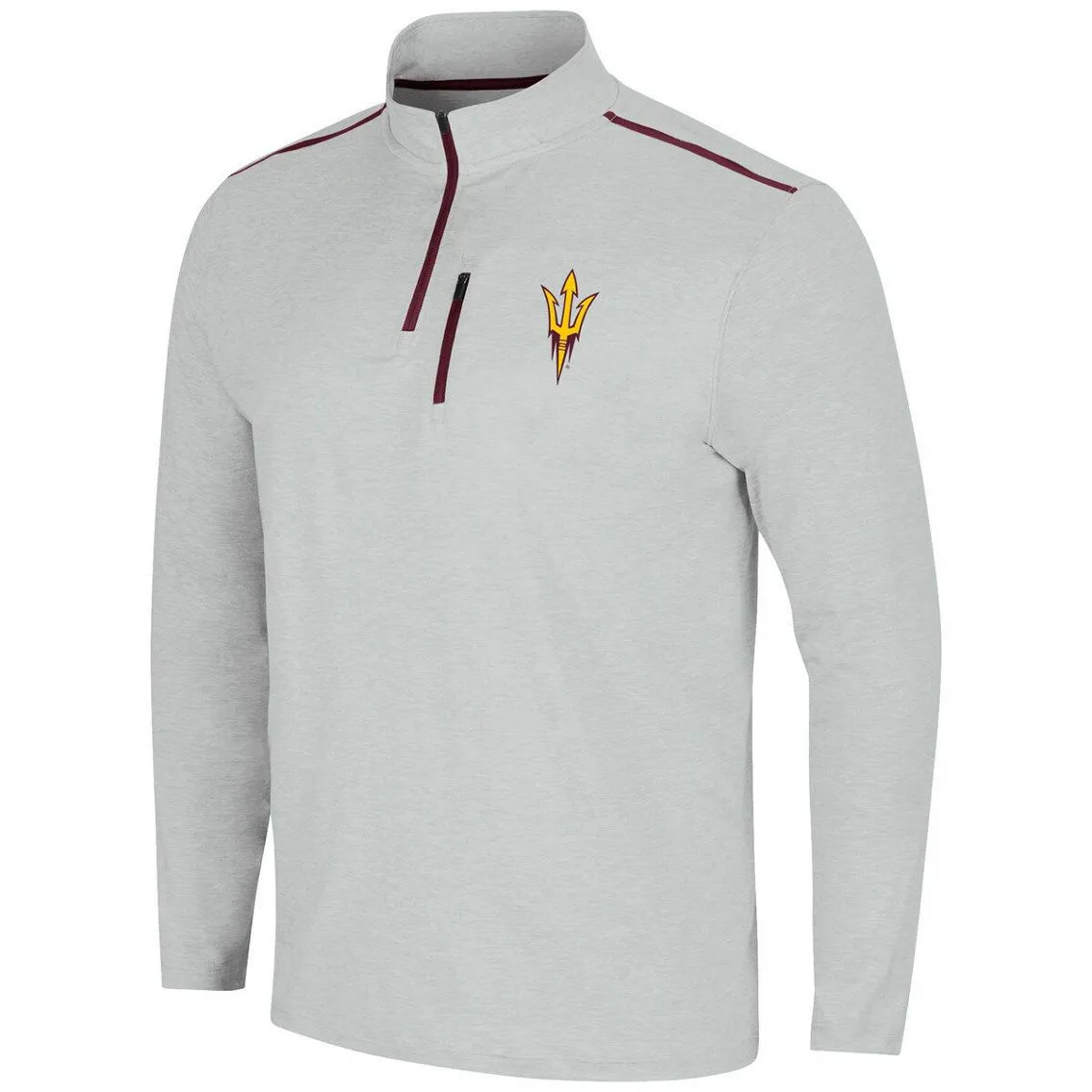 Colosseum Men's Heathered Gray Arizona State Sun Devils Great Scott Quarter-Zip Jacket 3 Colosseum Men's Heathered Gray Arizona State Sun Devils Great Scott Quarter-Zip Jacket - Image 3