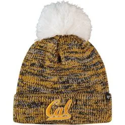 '47 Women's Navy Cal Bears Triple Cross Cuffed Knit Hat With Pom